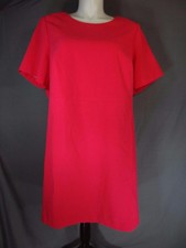 ELIZA J Pink Seam Detail Short Sleeve Stretch Sheath Lined Dress career 22W