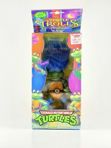1992 TMNT Turtle Trolls Leo (Leonardo) Playmates Asst 548590 Vintage Figure MOC