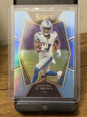 2021 Panini Select Premier Amon-Ra St. Brown #173 Light Blue Prizm /99