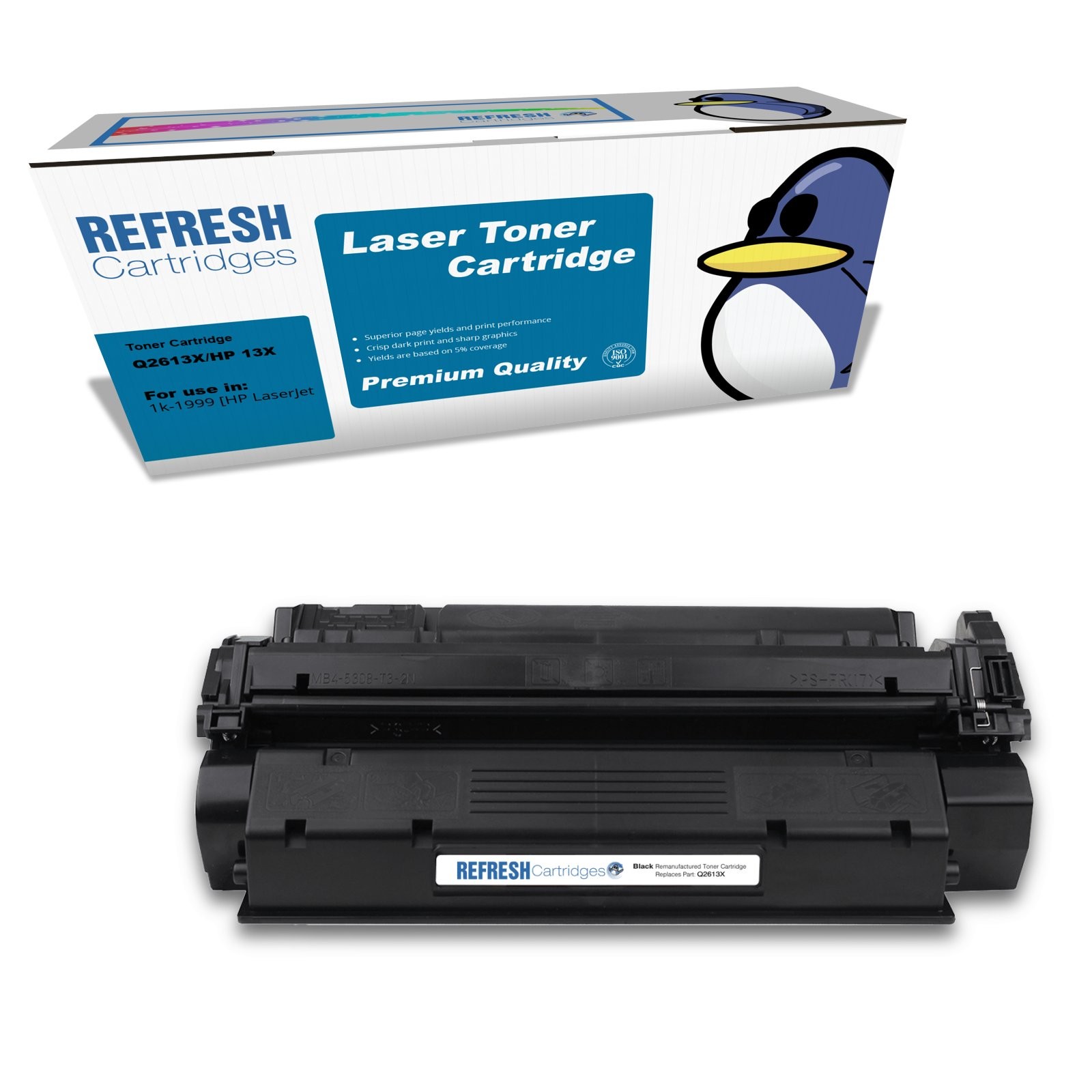 Refresh Cartridges Black Q2613X/#13X Toner Compatible With HP Printers