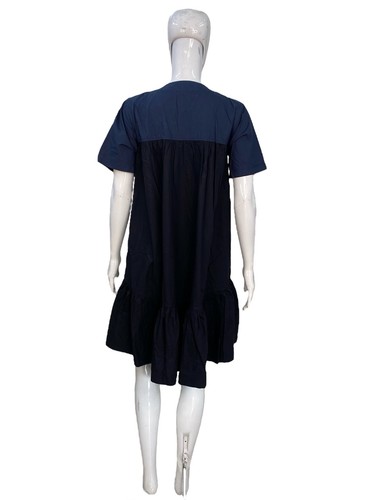 Ulla Johnson Femmes Cyrus Froncé Noir Bleu Coton Court Mini Robe Taille XS 0 - Photo 14 sur 20
