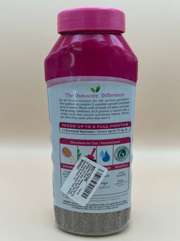 Alimento vegetal de liberación inteligente Osmocote Plus exterior e interior 11 nutrientes 2 libras Foto 4 de 4