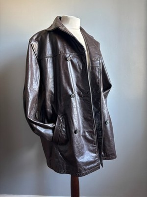 Herren NEXT LEDERJACKE 42 44 med MANTEL distressed Fight Club echt schwer Retro