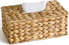 Rattan Tissue Box Cover, Wier Tissue Box Holder Square, Boho Decorative