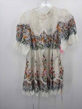 Pre-Owned Farm Rio White Size XS Floral Shift Short Short Sleeve Dress