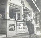 Vintage Photograph Concession Stand coca-Cola Hotdog  Moxie advertising Signs