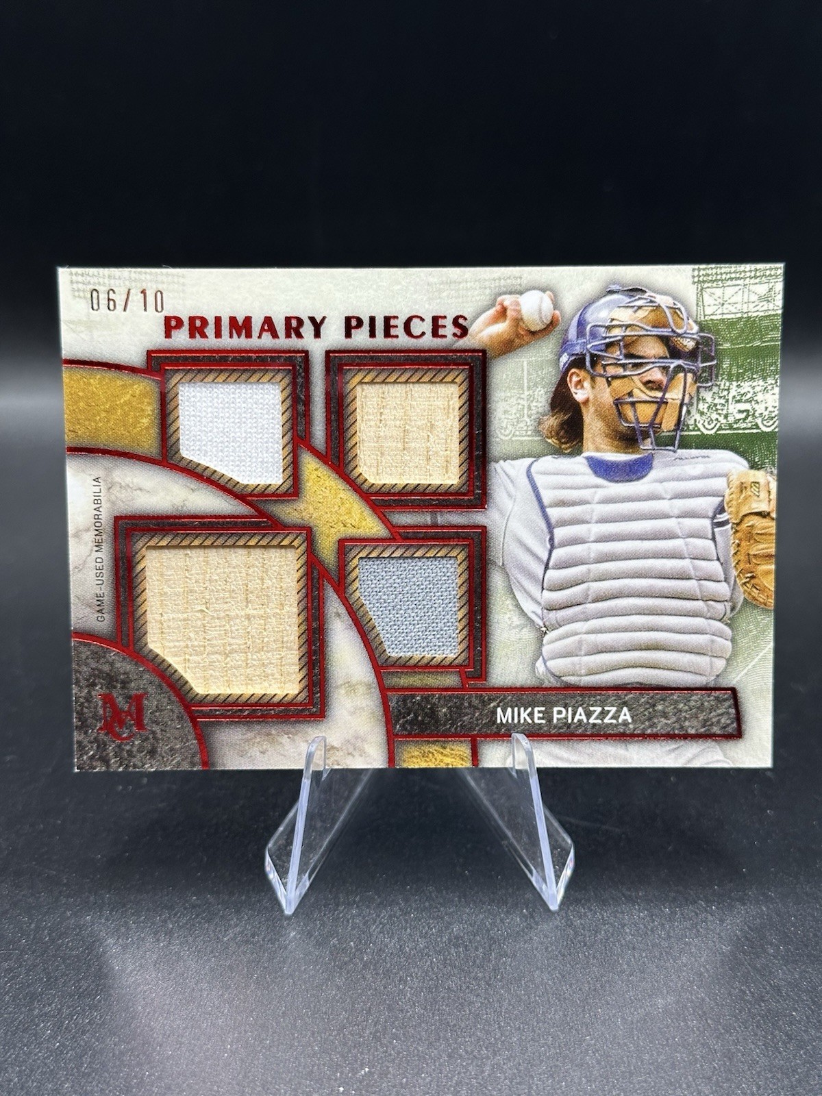 2025 Topps Museum Collection Quad Relic #Sppq-Mp Mike Piazza /10 Dodgers