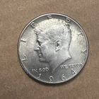 1964 Kennedy Half Dollar 90% Silver, Circulated Coin - VF