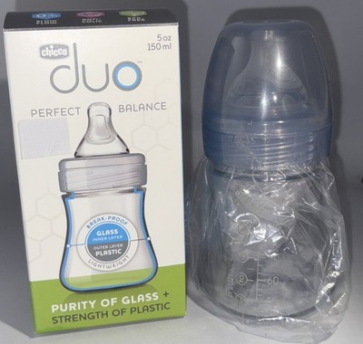 Chicco Duo Hybrid Baby Bottle,1-5oz Blt Anti-Colic, BPA-Free, Slow Flow, 0+m-NEW