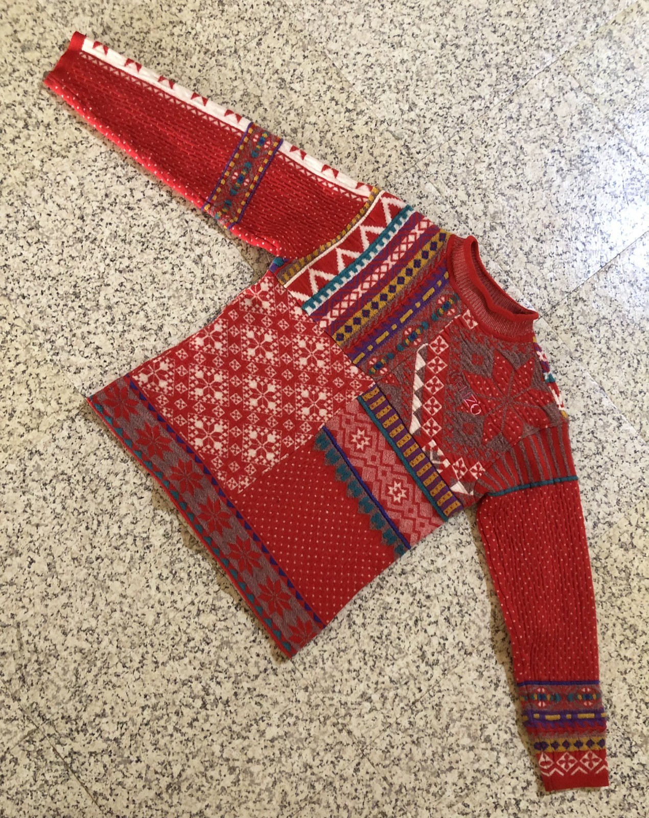 Vintage Kenzo Golf Multi-Pattern Patchwork Knit S… - image 1