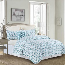 Maris Coastal Beach Cotton Quilt Set  - Reversible and Machine Washable