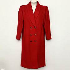 Vintage Jofeld Womens Jacket Xl Red Wool Blend Double Breasted Overcoat Classic