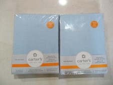 NEW 2 PACK CARTER'S BABY KNIT CRIB SHEET 100 COTTON FITS STANDARD CRIB BLUE