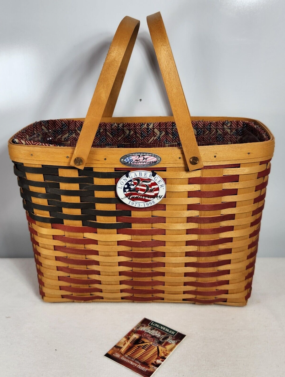 Longaberger Collectors Club 25th Anniversary Flag Basket Set~Sold