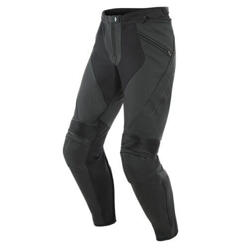 DAINESE PANTALONI PELLE PONY 3 FORATI NERO NERO TG.52