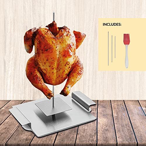 BBQ Vertical Spit Skewer Hack Rack - 3 Size Removable Heavy Duty Food Grade S... - Picture 8 of 8