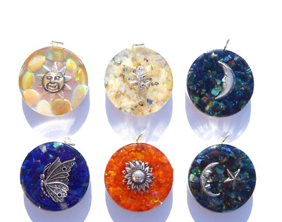 Handmade Opal Chip Resin Pendant, Choice of Pendant, Pendant Only