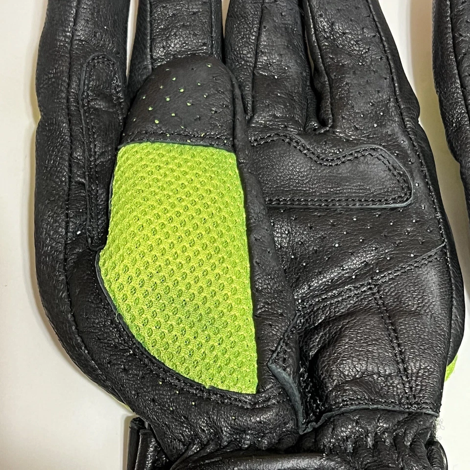 Deslizadores Hechos con Kevlar Negro Verde Guantes Moto Talla L Cuero Cabra Foto 3 de 4