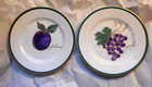 PAIR Crate & Barrel Fruit Salad/Appetizer Plates  Grapes and Plum — photo 1