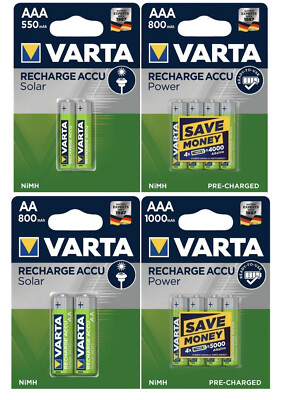Varta Akkus AAA AA Micro Mignon 550 800 1000 2600 mAh ua f. Solar Gartenleuchten