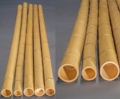 2er Set Bambusrohr gelb, Moso Bambus, gebleicht, Durch. 10- 12cm, Länge 300cm (B