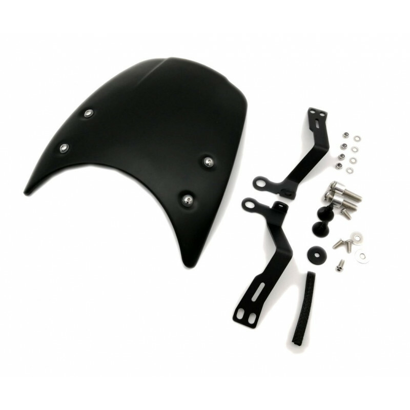 Saute-vent moto Brazoline Platinium en aluminium noir brossé pour R Nine T