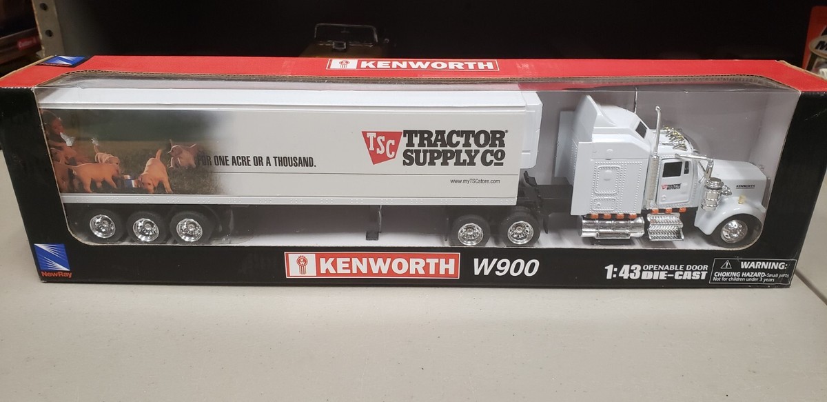 NEW RAY KENWORTH W900 1:43RD SCALE TRACTOR SUPPLY TRACTOR TRAILER