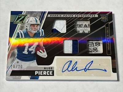 2022 Panini Zenith Alec Pierce Rookie Quad Patch Tag Auto Gold #10/10 SSP 