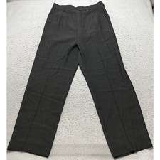 Vintage Carlisle Women's 12 Wool Blend Straight Leg Dress Pants Gray Herringbone