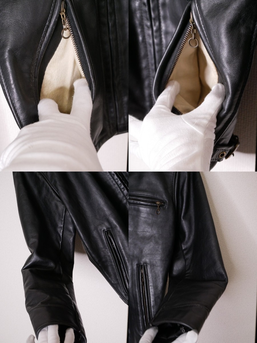 Schott Men's Leather Jacket Black size 34 BNDL 007 AT101 Schott Men's Leather Jacket Black size 34 BNDL 007 AT101