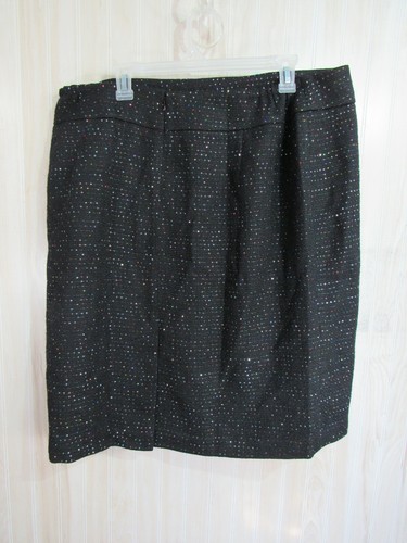 New Nine West Skirt Size 18W Black Sequins Lined Slit Zipper Business Career - 第 2/3 張圖片