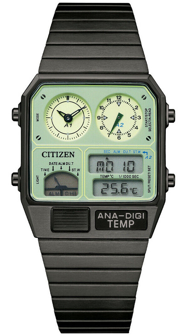 Citizen Ana Digi Luminous Dial Temp Stainless Steel Men's Citizen Ana Digi Luminous Dial Temp Stainless Steel Men's