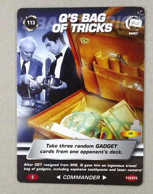 1 x 007 Spy Card # 113 Q s Bags of Tricks - Desmond Llewelyn & Timothy Dalton