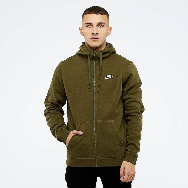olive green nike zip up
