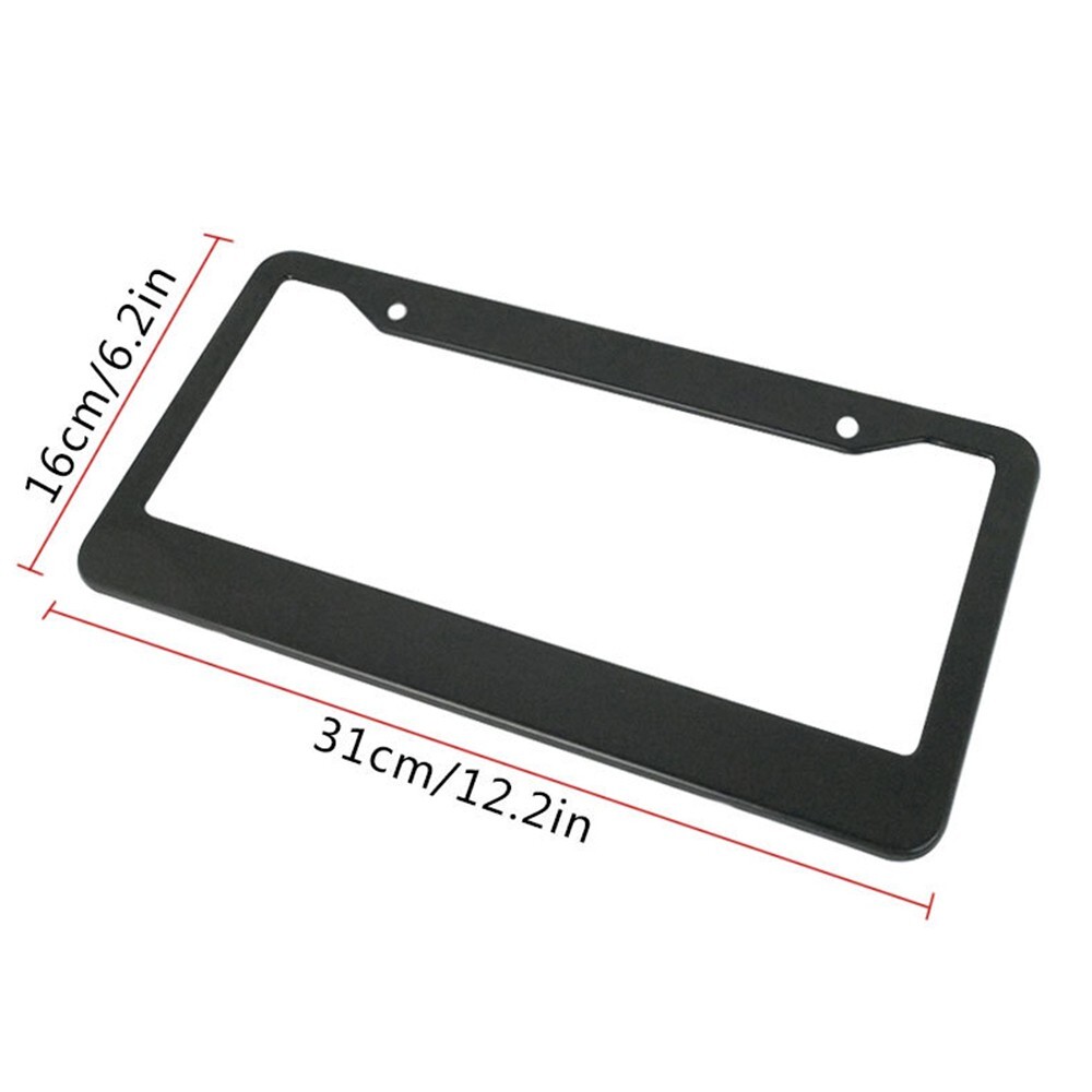 2Pcs Glossy Black Car License Plate Frame Cover Front & Rear Universal