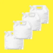 4 Large clear standing food storage  bag w/ handle & reclosable spout 10lb cap.