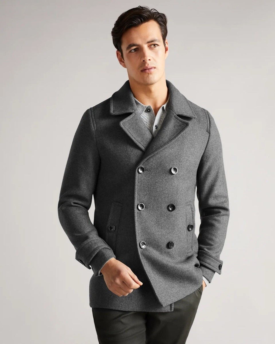 Ted Baker Men's Wool Peacoat in Black, Grilldd | eBay Ted Baker Men's Wool Peacoat in Black, Grilldd | eBay