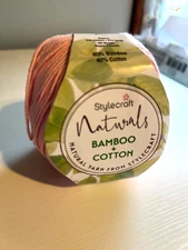 Stylecraft Naturals BAMBOO + COTTON Yarn, Shade Blossom Dk Weight 100g Brand New