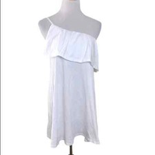 ASOS White Mini One Shoulder Ruffle Dress