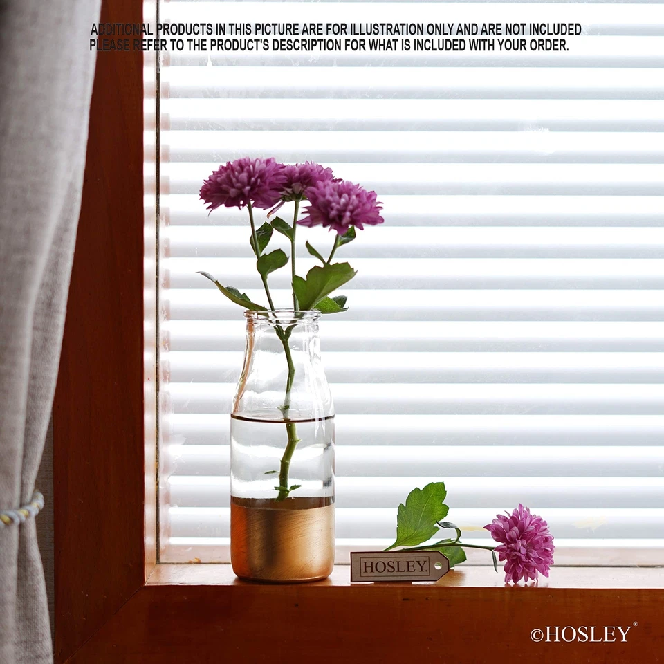 Hosley Juego de 6, Botella de Vidrio Dorado Dip, 5.5" de Alto. Regalo ideal para boda... Foto 3 de 4