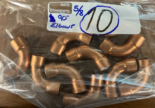 5/8 COPPER 90° ELBOW (LOT OF 10)