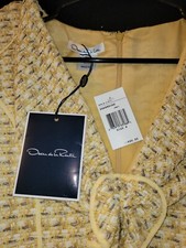 oscar de la renta dress size 8 yellow tweed