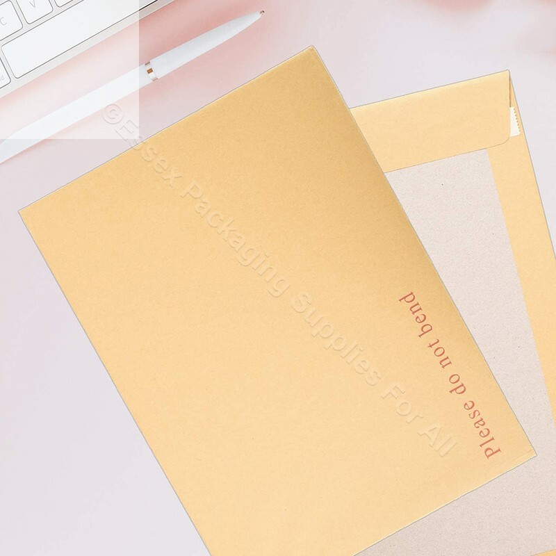 PLEASE DO NOT BEND HARD CARD BOARD BACKED MANILLA ENVELOPES BROWN A3