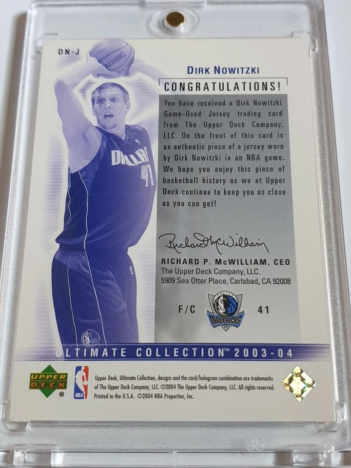 2003 UD Ultimate Collection Дирк Новицки #НАШИВКА /200 Футболка Игрового Ношения - Редкая - Изображение 4 из 4