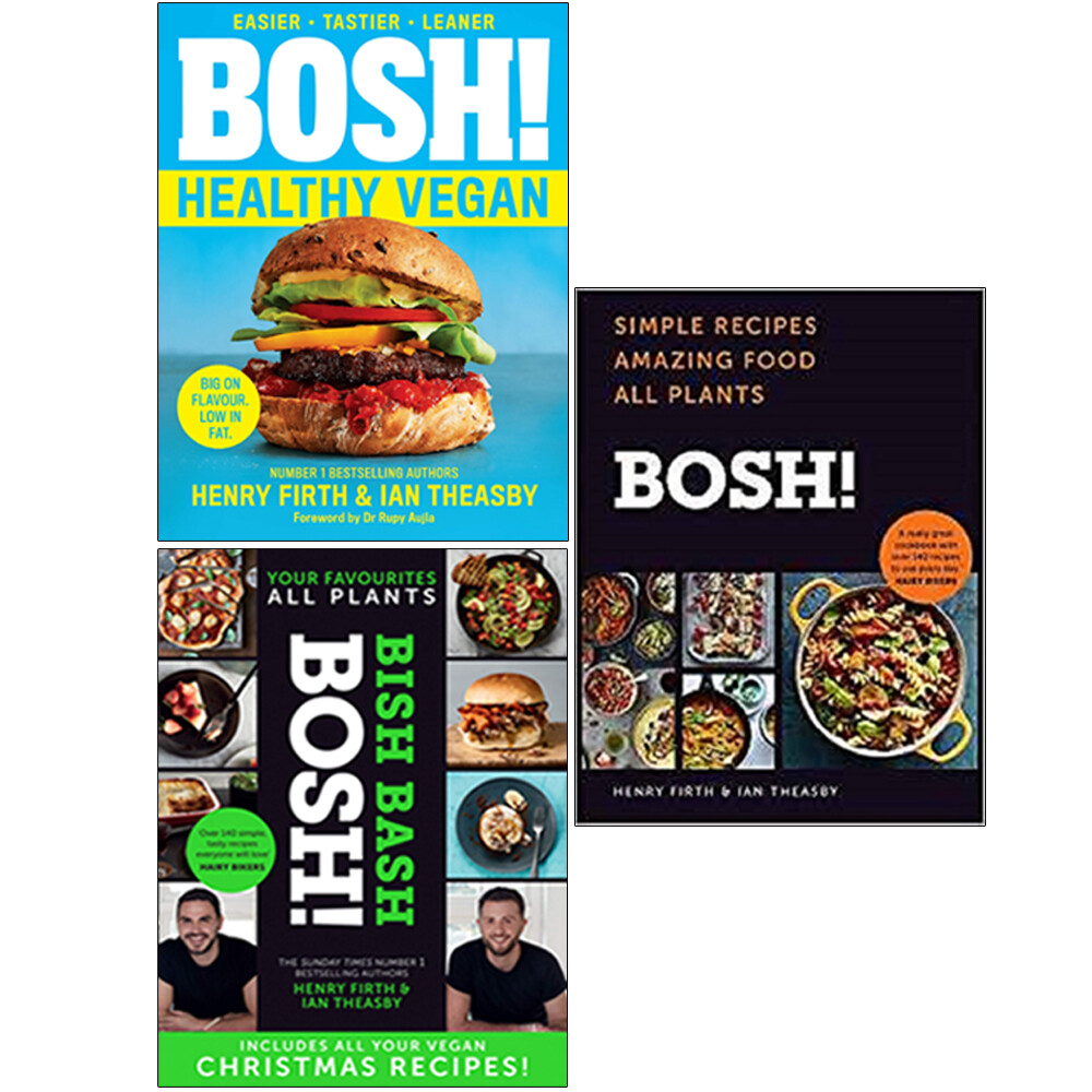 Bosh Healthy Vegan,BISH BASH BOSH,BOSH 3 Books Collection Set By Henry Firth NEW