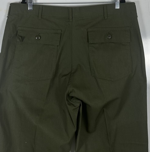 Vintage Military Pants Men 40X31 Green OG 507 Utility Trousers 70s Durable Press - Picture 11 of 13