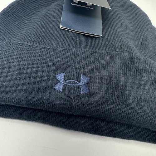 NEW Under Armour Naval Academy Midshipmen Navy Cuffed Pom Hat Winter Cap Beanie - Picture 5 of 8