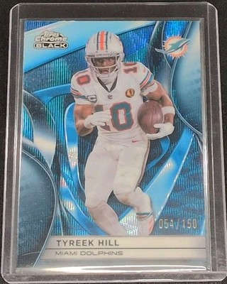 Tyreek Hill 2025 Topps Chrome Black #62 Blue /150 Miami Dolphins