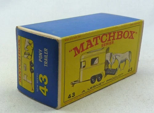 Lesney Matchbox Toys MB43c Pony Trailer ORIGINAL Empty E4 Type Box