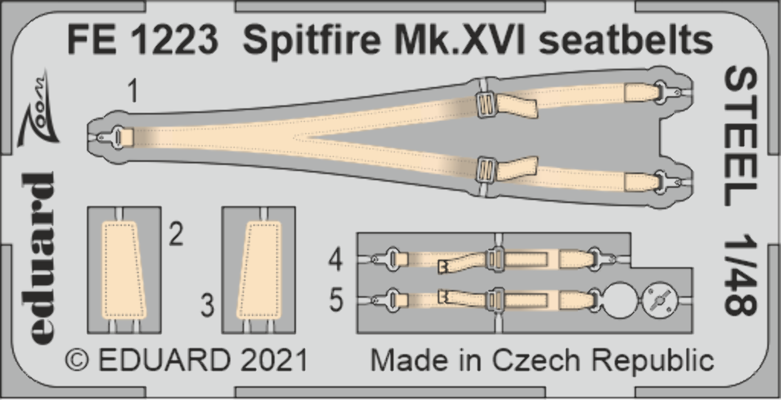 Eduard FE1223 1:48 Supermarine Spitfire Mk.XVI seatbelts STEEL